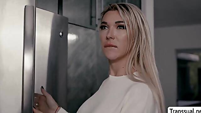 Lusty Guy let her TGirl Wifey Aubrey Kate bangs his butthole