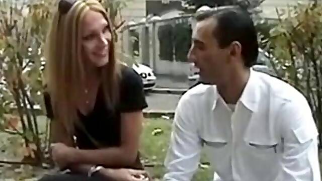 Italian blonde shemale threesome