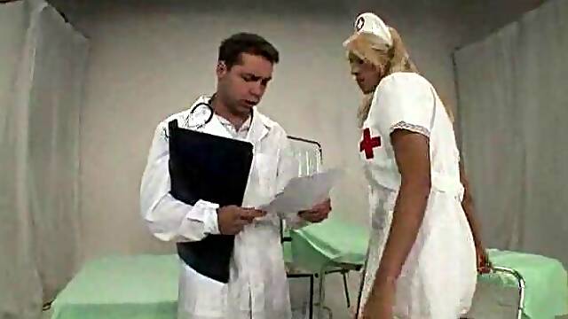 Busty nurse does her best for a patients delight