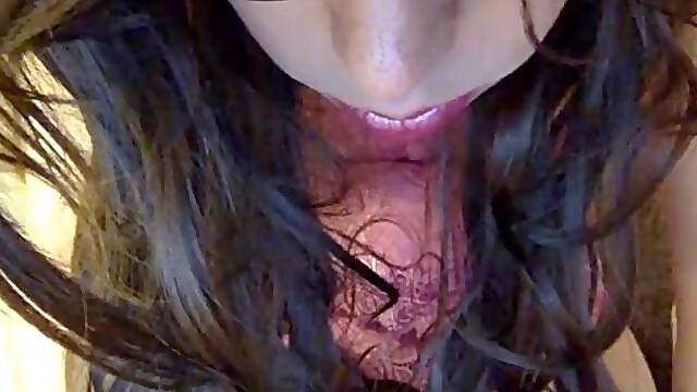 Eating Cum in a Pink Corset