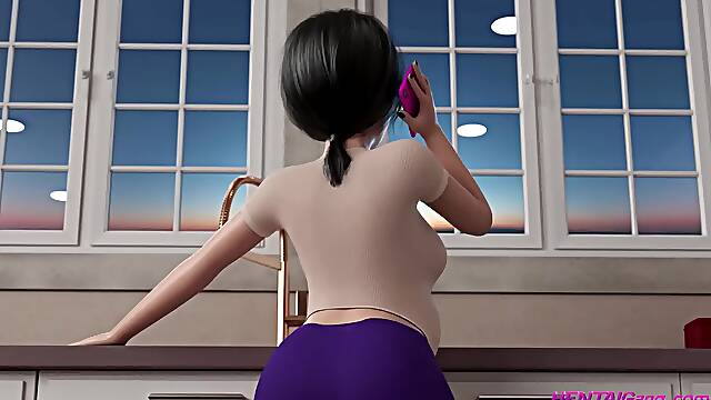 Blonde LADYBOY Helps Pregnant Stepsister to Jerk Off