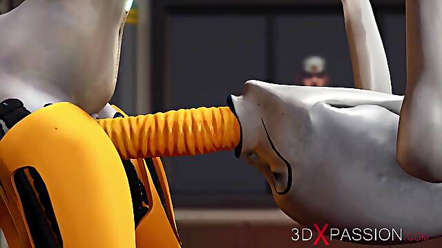 Ladyboy hook-up cyborg boinks rock hard an alien in the underground and secret US military base