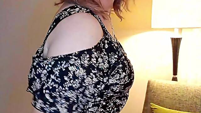 Red-Haired trans damsel impales herself on a fake penis