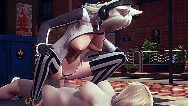 Hermaphroditism Manga Porn 3 DIMENSIONAL Uncensored - Omura hand job and pummeled in the street