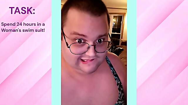 Dare: Wear a Womans Swim Suit for 24 hours! CAUGHT!