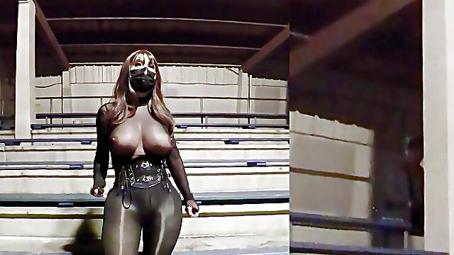 Sumptuous crossdresser faced a unusual fellow at the track realm