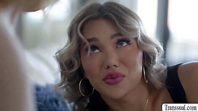 Busty Trans Emma Rose licks and bangs Chanel Camryns pussy