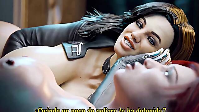 Spanish hottie gets her TS body massaged & fucked by a male futanari