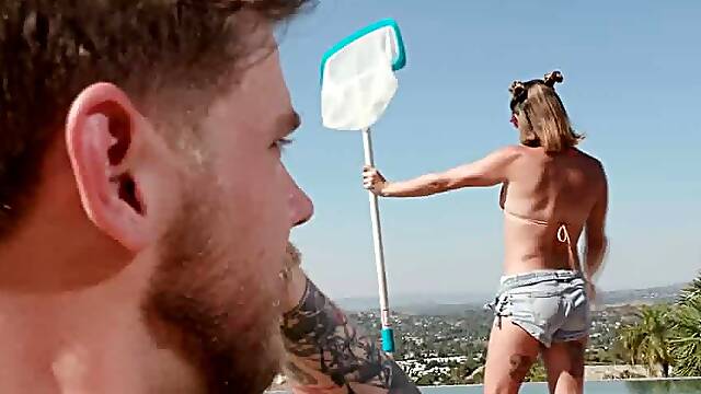 Fucking the tight ass of this Trans pool babe