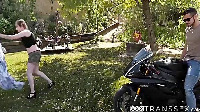 Skylar Adams And Emanuelle Adams - Voluptuous Ts Gets Naked Outside And Fucks Hard