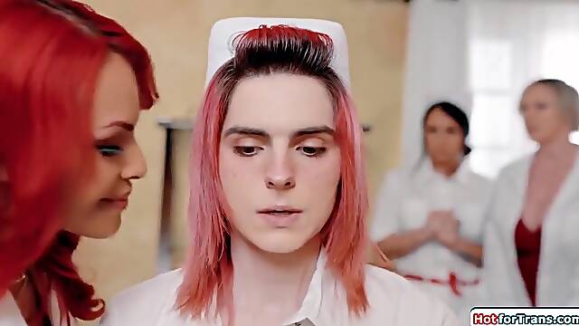 Shemale Nurses Seduce Busty Tgirl Doctor With Khloe Kay, Holly Wood And Dee Williams