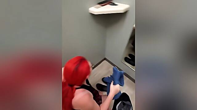 Shemale Gets Quicky Creampie In Public Dressing Room Pov
