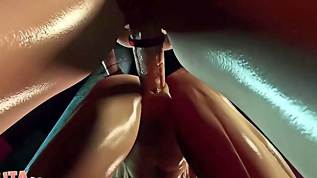 Big Tittied Big Dicked Babe Fucks Juicy Hot Hunk In His Man Pussy