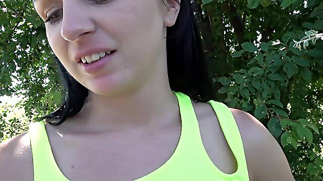 Young Brunette Desire with Kittina Clariette in Bright Heat