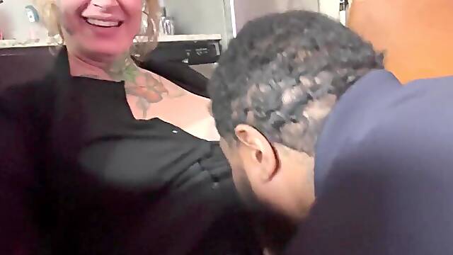 Ts Diana Deelight getting head from her darksome sided girl dude