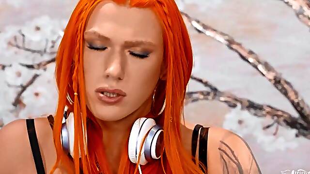 TRANS BEAUTIES - Aspen Brooks Sparks A Steamy Trio With Cherie Deville & Dante Colle In The Café