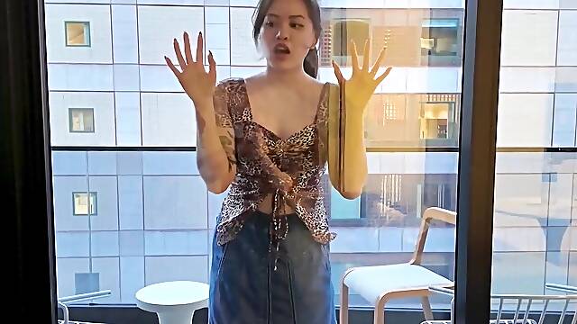 Three TRANS GALS screw hawt Lesbo neighbour after getting CAUGHT Spying - Voyeur turns into gorgeous cute hung MTF Gal (OF promo)