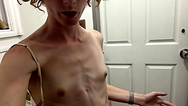 Taking off underware then pissing