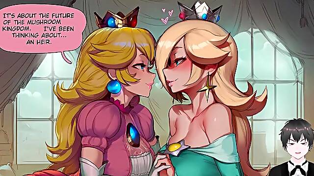 Peach Fills Rosalina! Shemale hentai Creampie & Breeding