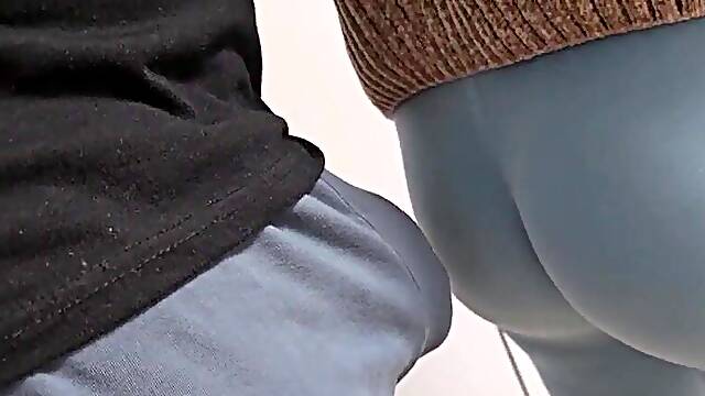 Moist Panties on the Subway Teach! Stranger Man Rub His Wang and Ejaculate On Angels Tights In Public Transport