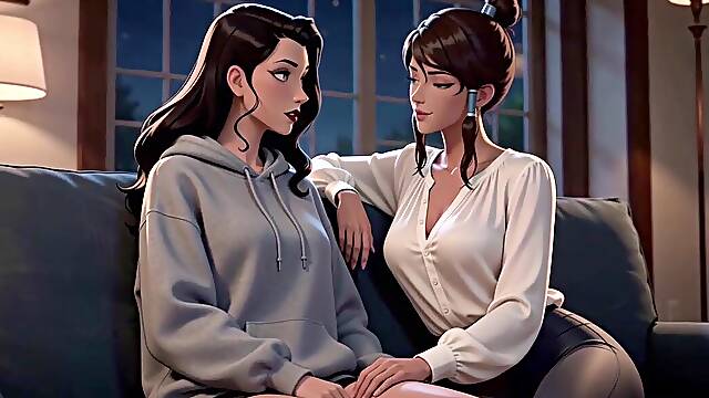 Shy Futanari Asami Gets Talked Throughout Her 1st Time by Assured Girlfriend Korra