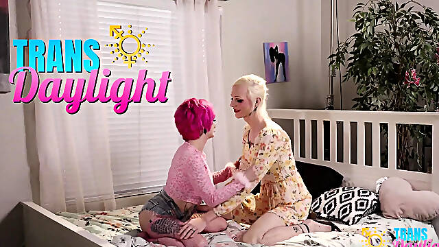 Sarinas Romantic Rendezvous Trans Redhead Teases Blond Girlfriend