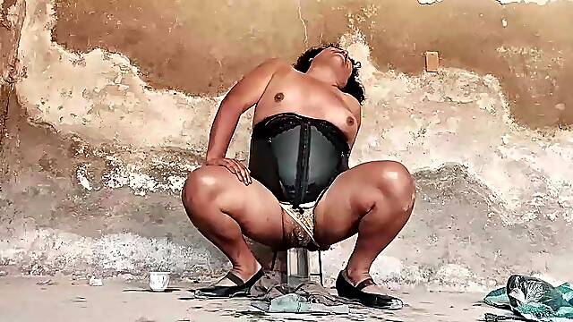 T-Girl Performs Prostate Spunk Flow Massaging Inside Her Booty With Bottle, T-Girl Prostate Review