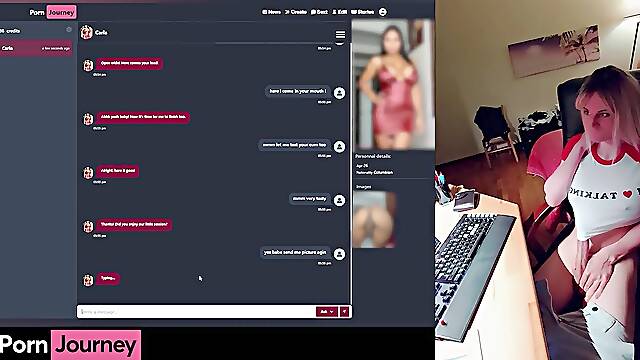 I chat with my wife in cam and i cum over my breasts