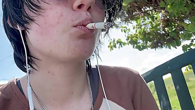 Transboy smokes after school