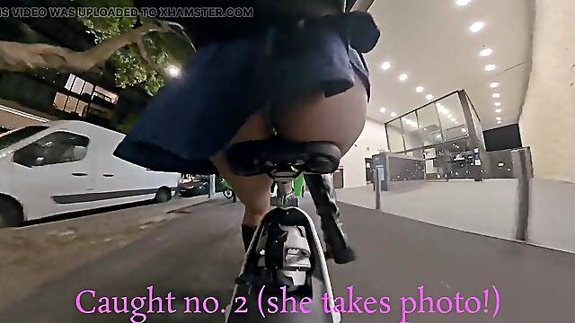 Public exposure on bike in public showing anal intercourse