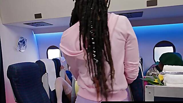 ADULT TIME - Jealous Cali Sweets Caught BFF Roxie Sinner With Trans FUTANARI Flight Attendant Alison Rey