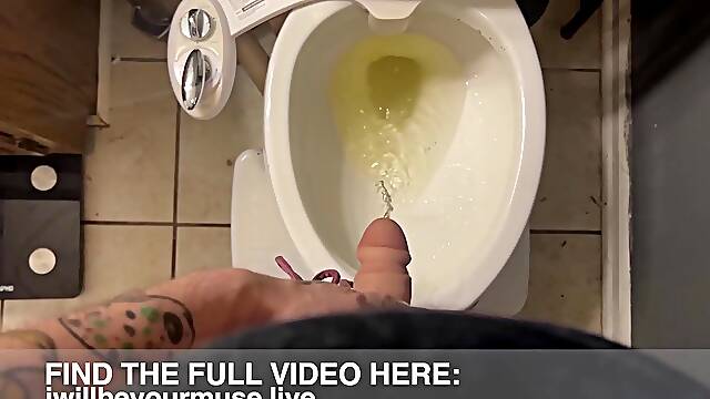 Slow Motion POV Packer Water closet Piddle