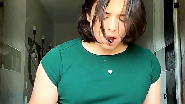 Morning groans with trans mom ends with cum everywhere!