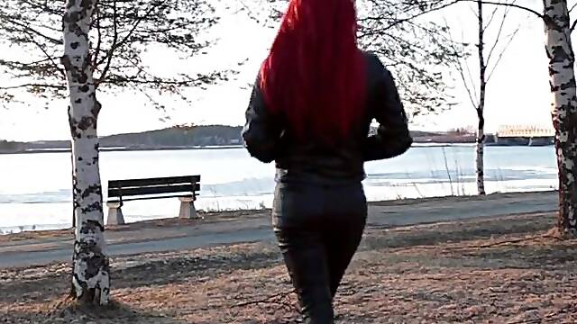 Walking in leather in home city.