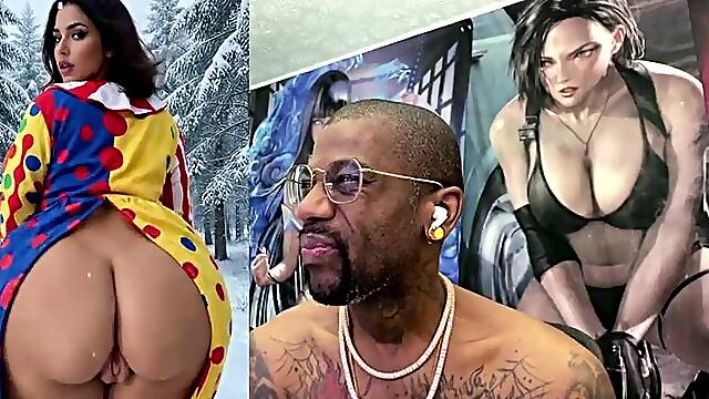 Super Gal Jerking Off Super Dude’s Jock Until This chab Cums, Banging Constricted Shaved Snatch In The Desert, Chunky Booty Twerking In The Snow, Vagina Banging A Mid Transformed Lycan, AI Generated