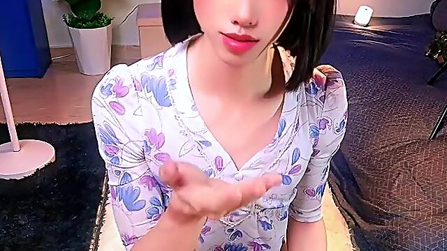 Sexually excited Femboy drinking Cum Juice
