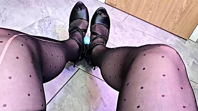 Super shy femboy gives a faux-cock a footjob, hj, legjob, thighjob, then frots with it