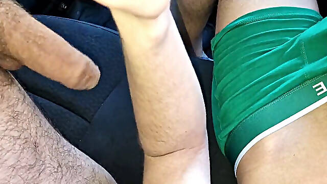 An 18-year-older red-hot Football Player! Cruise in a cab Drivers Car. Exclusive