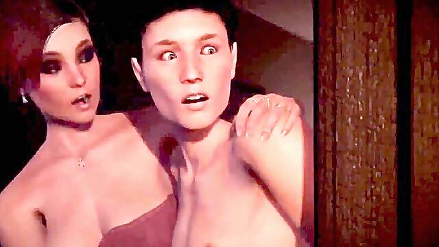 Horny fellow accidentally saw what the girl was hiding under her skirt.. unexpected ass fucking futa sex with a shemale Milf and a dickgirl