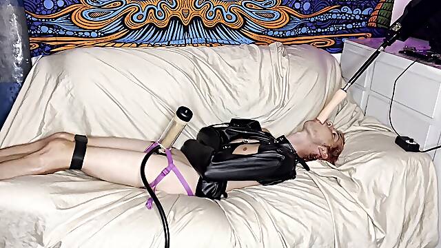 Made to cum three Times in Self bondage