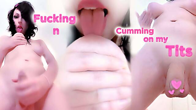 Self Titjob n Cumming on my tits