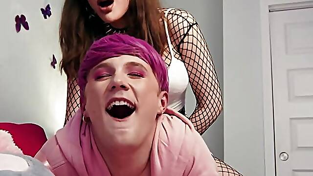 TRANS ANGELS - Rana Katana And Benny Fox Play With Each Others Cock Before Going To The Bedroom And Cumming Together