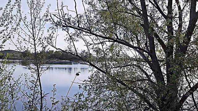 Jerking Off with My Thick Cock on the Lakeside Trail Behind Highway A61 - Speyer, Germany - Swollen Balls and Natural Scenery