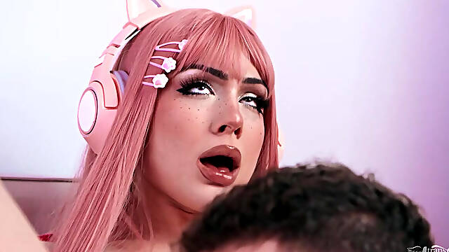 TRANS ANGELS - Marcus McNeil Pounds His Pink-Haired StepSis Rana Katana After Catching Her Jacking Off On Cam