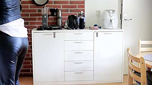 Secretary having a coffee break