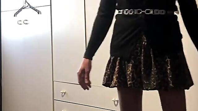 Sissy Andreina Practices Walking in Very High Heels