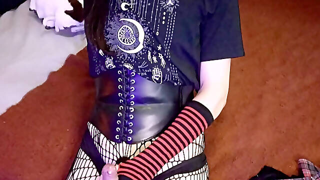 Goth Femboy Masturbates for Valentines Day