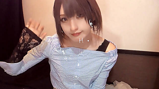 Video of a cross-dresser with bob hair masturbating quietly