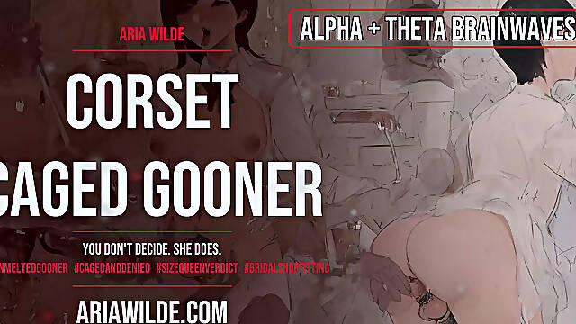 Corset Caged Gooner Femdom Sissy ASMR JOI BRAINWAVES