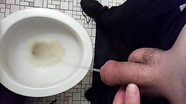 Taking a Pee While Partly Shaved